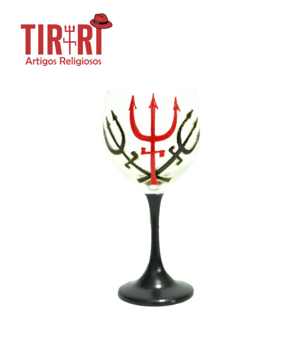 TAÇA C/3 TRIDENTES E BASE PRETA 20X8CM