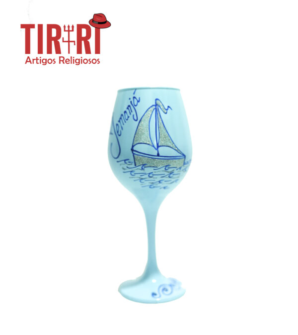TAÇA IEMANJA C/BARCO 20X7CM